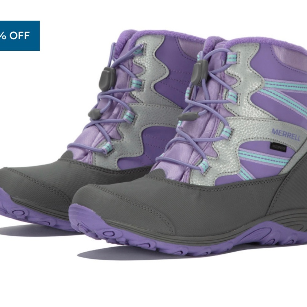 Merrell Kids US 13M Outback Waterproof Boot Purple and Gray